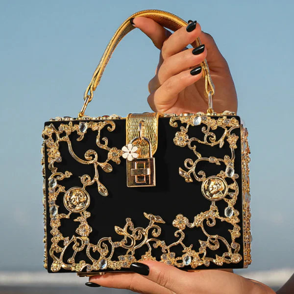 Rhinestone Crystal-Embellished Evening Clutch
