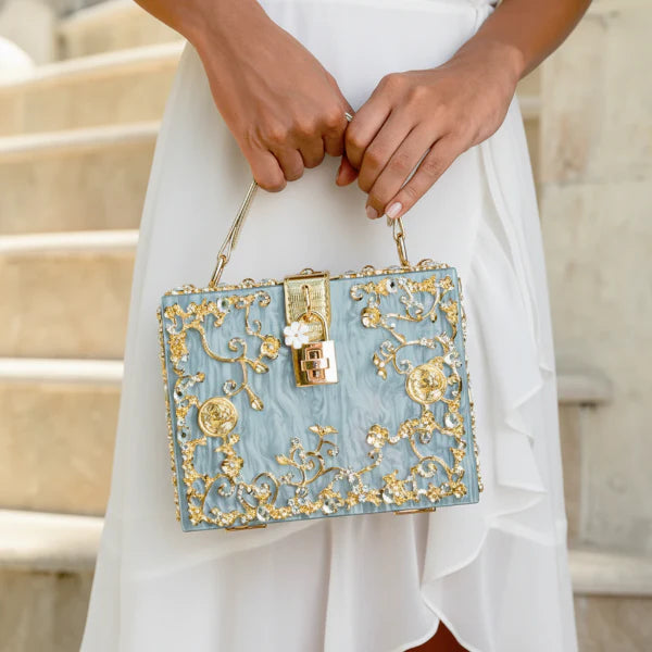 Rhinestone Crystal-Embellished Evening Clutch