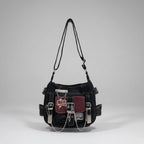 Patchwork Vegan Leather Satchel Bag