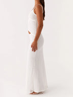 Velvet Square Neck Column Midi Dress