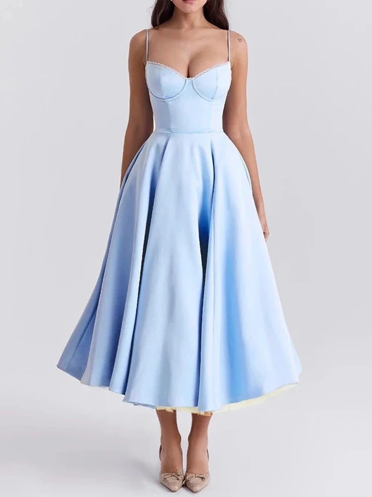 Élora Backless Midi Dress