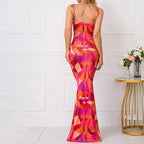 Floral Square Neck A-Line Floor-Length Dress