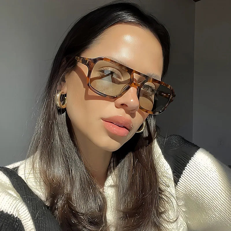 Retro Pilot Square Sunglasses