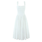 Printed Spaghetti Strap A-Line Midi Dress