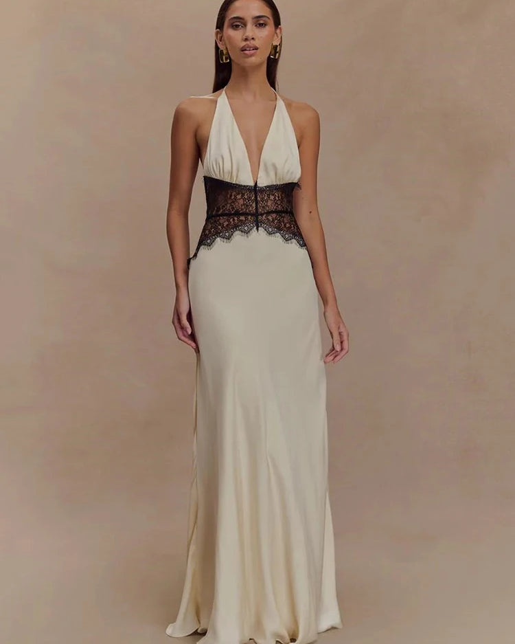 Elysia Glow – Backless Floor-Length Sheath Dress