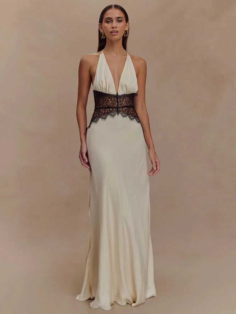 Elysia Glow – Backless Floor-Length Sheath Dress