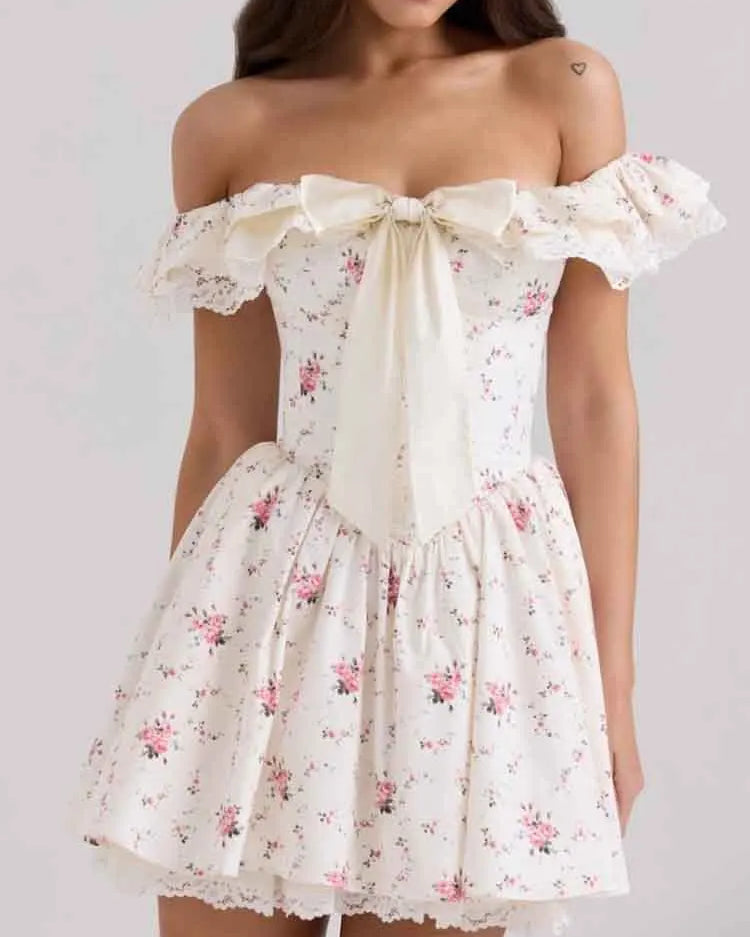 Bloom Bow Mini Dress