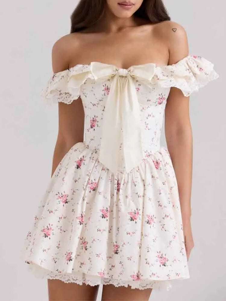 Bloom Bow Mini Dress
