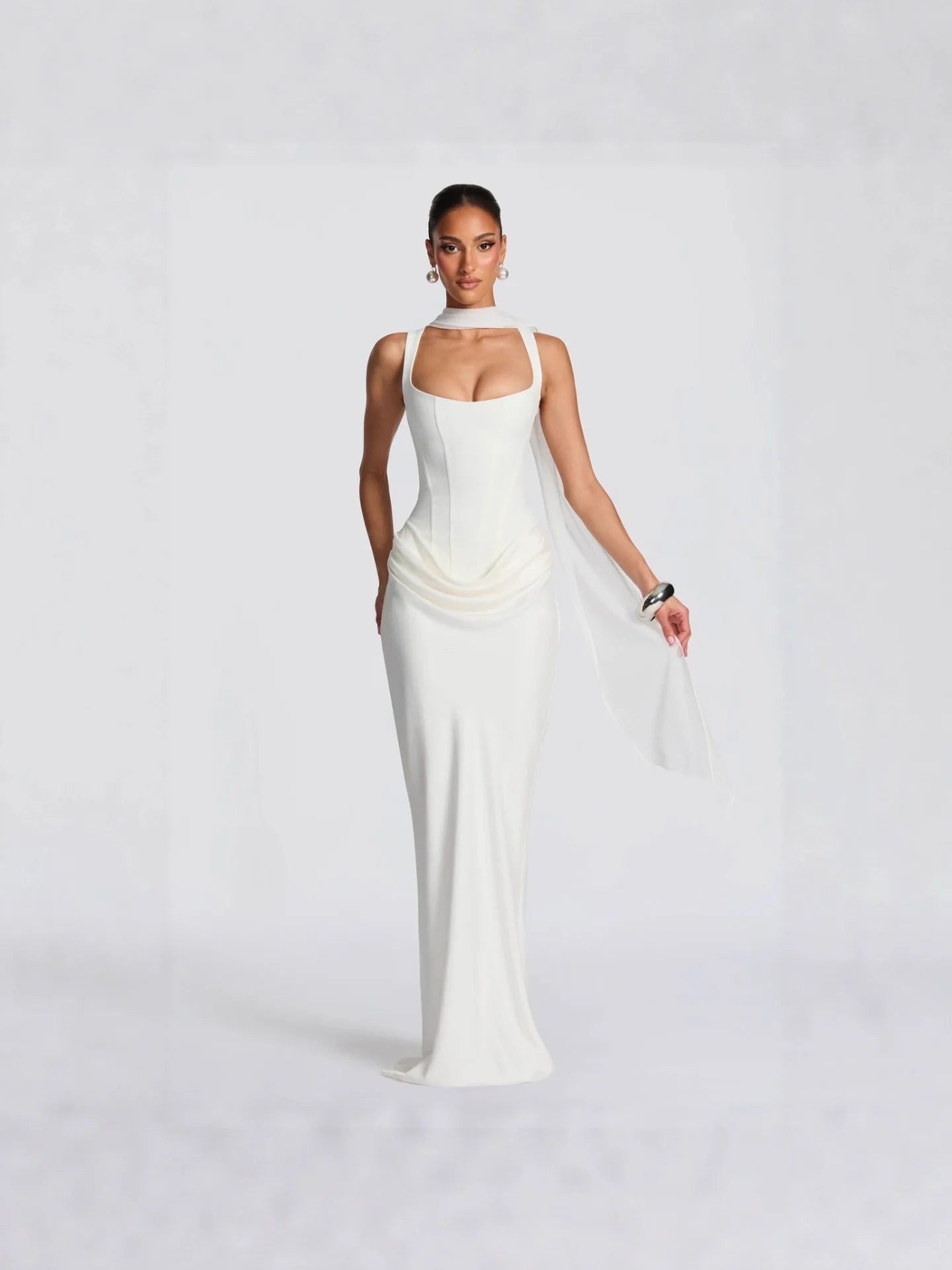 Solid Bodycon Ankle-Length Dress