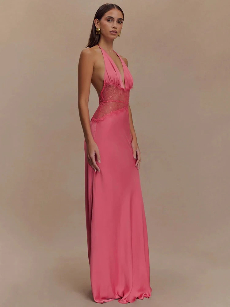 Elysia Glow – Backless Floor-Length Sheath Dress