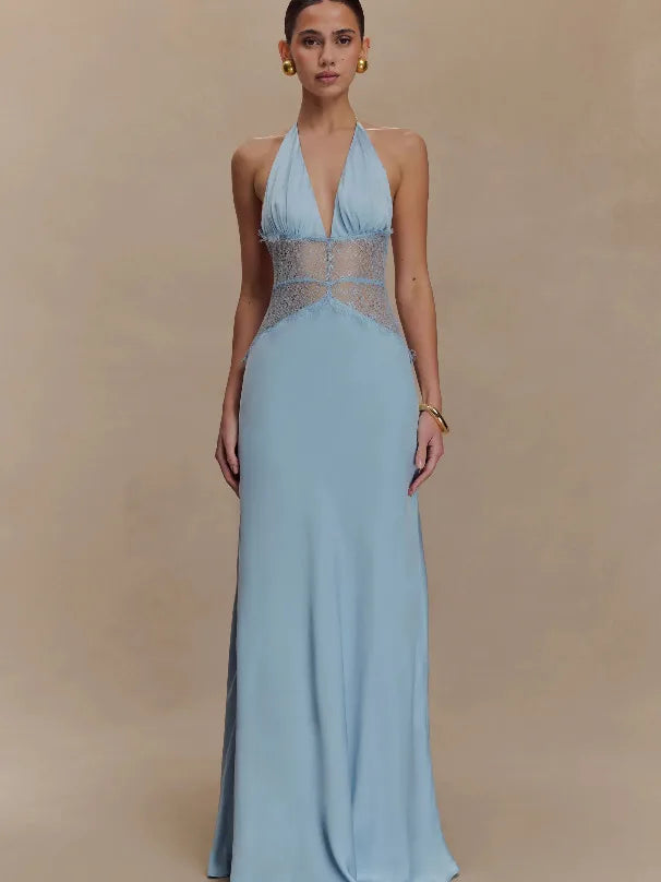 Elysia Glow – Backless Floor-Length Sheath Dress