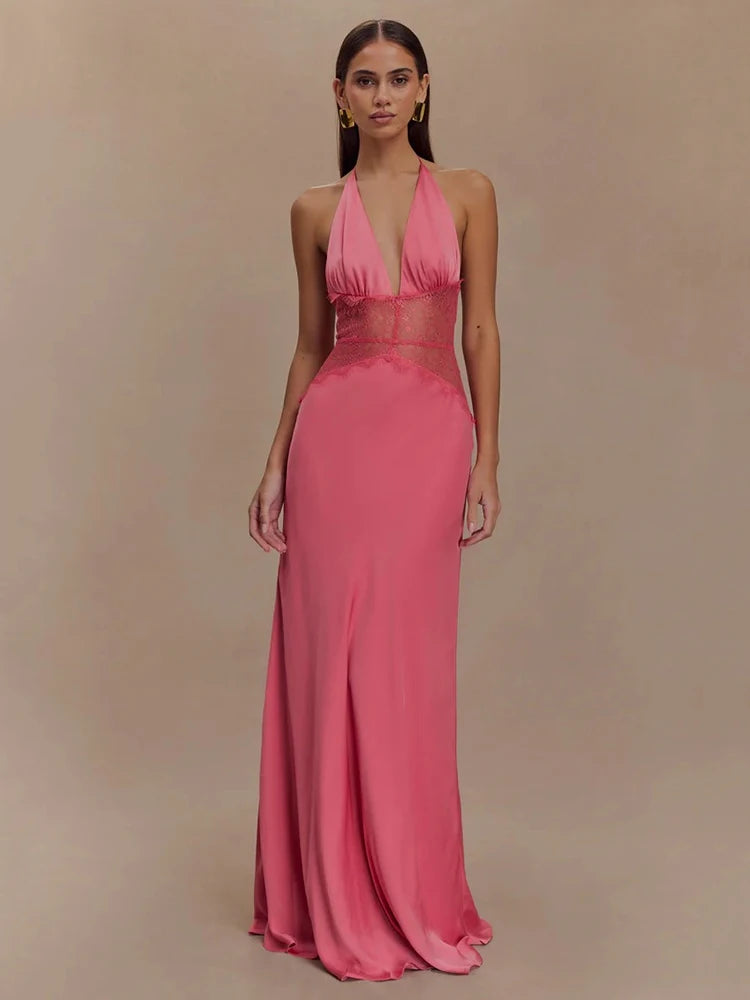 Elysia Glow – Backless Floor-Length Sheath Dress