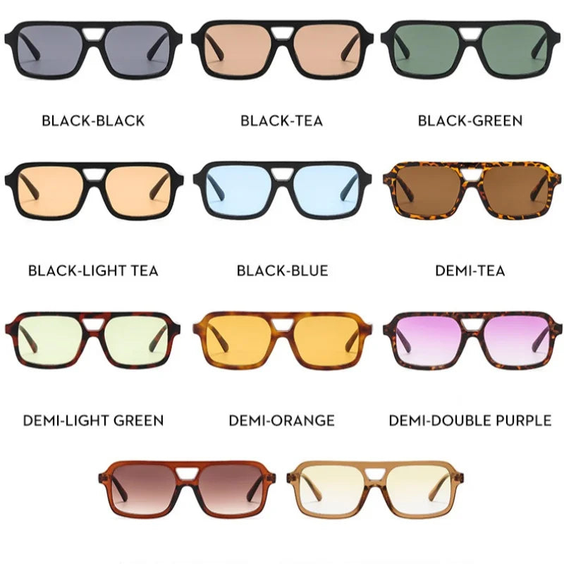 Retro Pilot Square Sunglasses