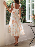 Lace V-Neck A-Line Ankle-Length Dress