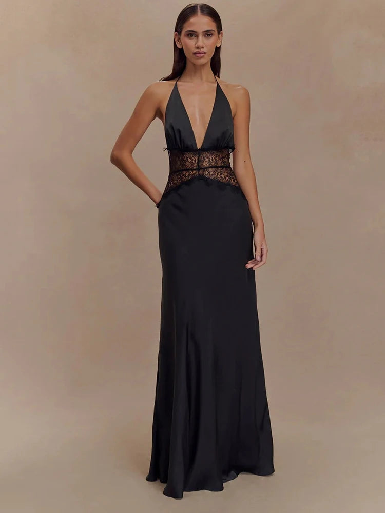 Elysia Glow – Backless Floor-Length Sheath Dress