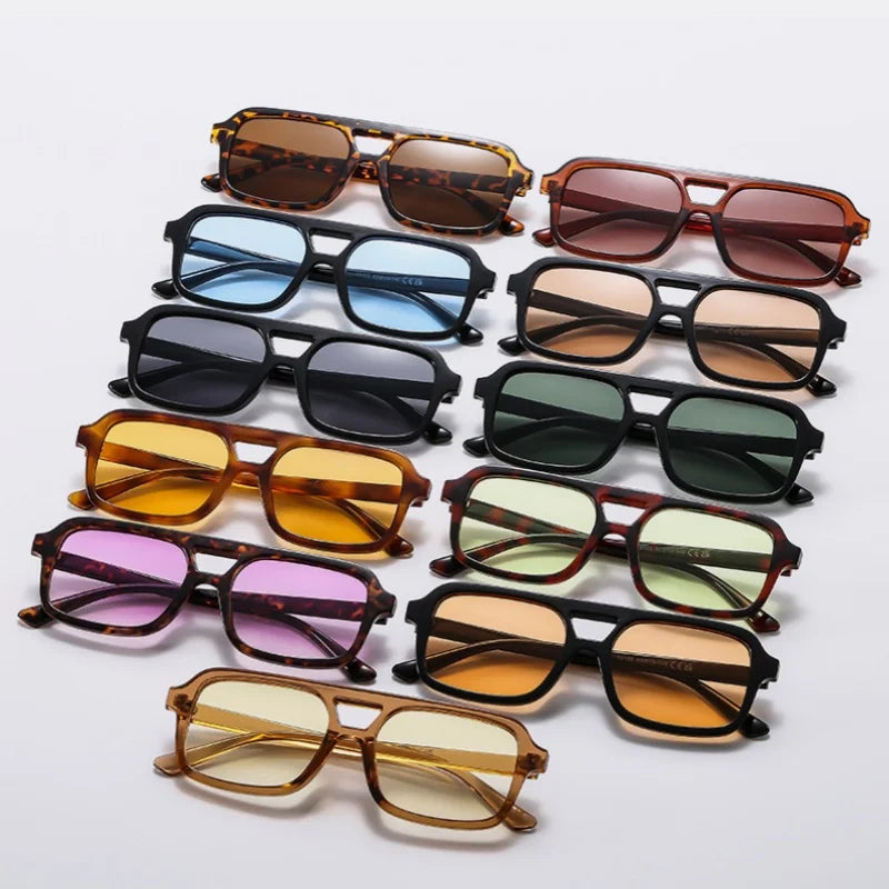Retro Pilot Square Sunglasses