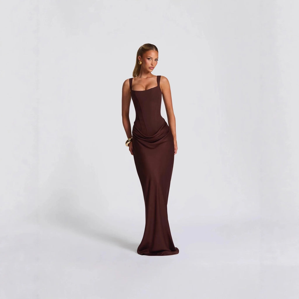 Solid Bodycon Ankle-Length Dress