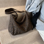 Leopard Print Large Hobo Bag