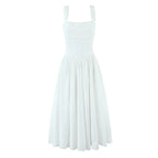 Printed Spaghetti Strap A-Line Midi Dress