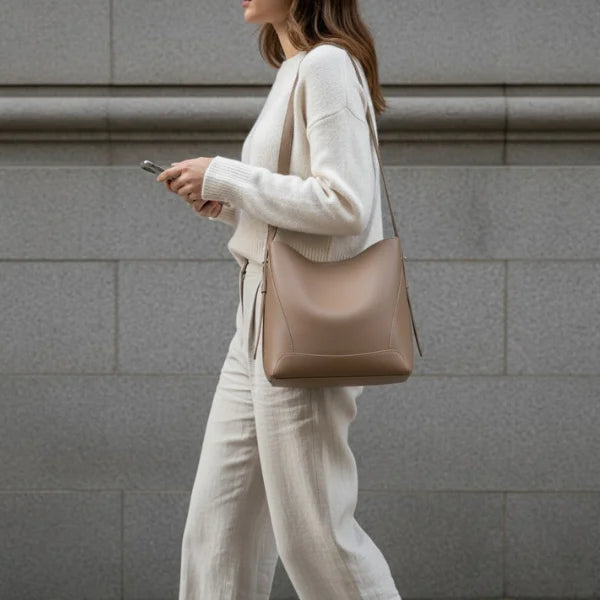 Vegan Leather Bucket Bag