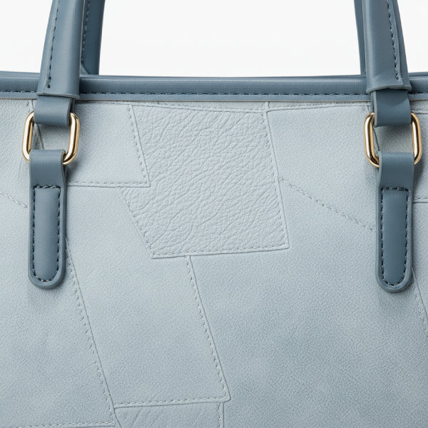 Patchwork Vegan Leather Large Tote Bag