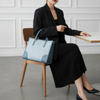Patchwork Vegan Leather Large Tote Bag