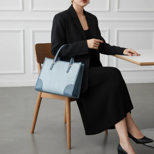 Patchwork Vegan Leather Large Tote Bag