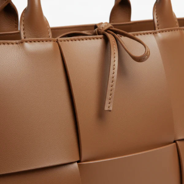 Woven Genuine Leather Large Tote Bag