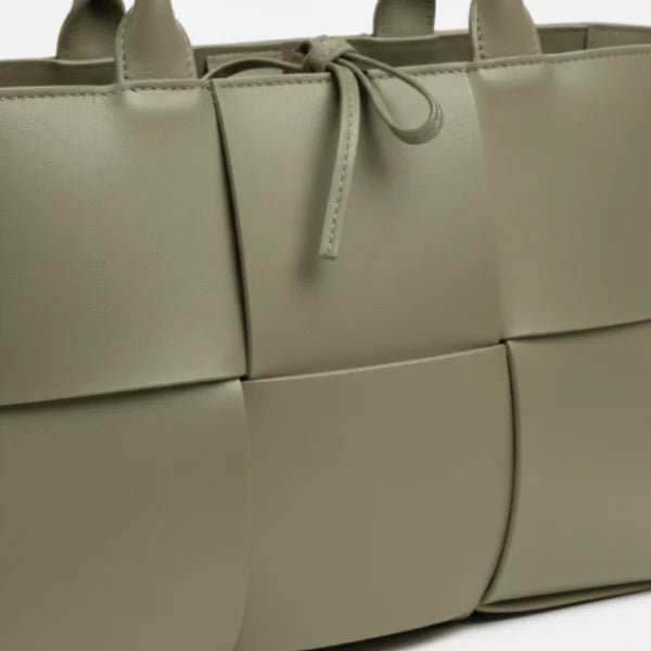Woven Genuine Leather Large Tote Bag