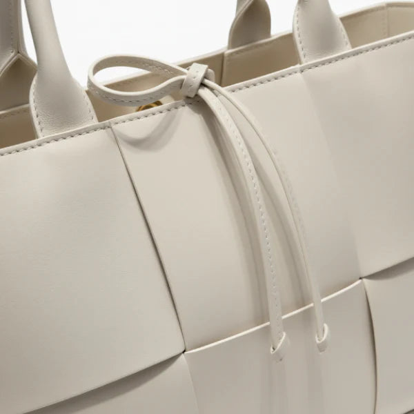 Woven Genuine Leather Large Tote Bag