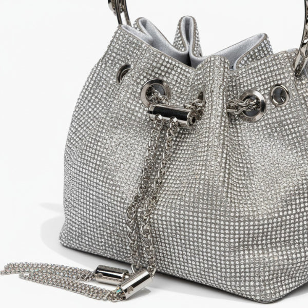 Rhinestone Crystal-Embellished Mini Evening Clutch