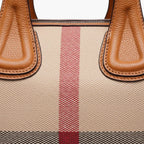 Plaid Vegan Leather Tote Bag