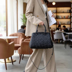 Floral Genuine Leather Large Satchel Bag