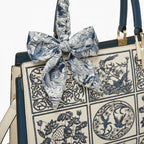 Embroidered Genuine Leather Large Tote Bag