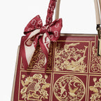 Embroidered Genuine Leather Large Tote Bag