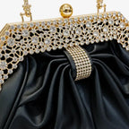 Rhinestone Vegan Leather Mini Evening Clutch
