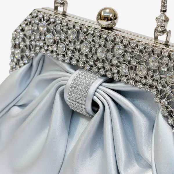 Rhinestone Vegan Leather Mini Evening Clutch