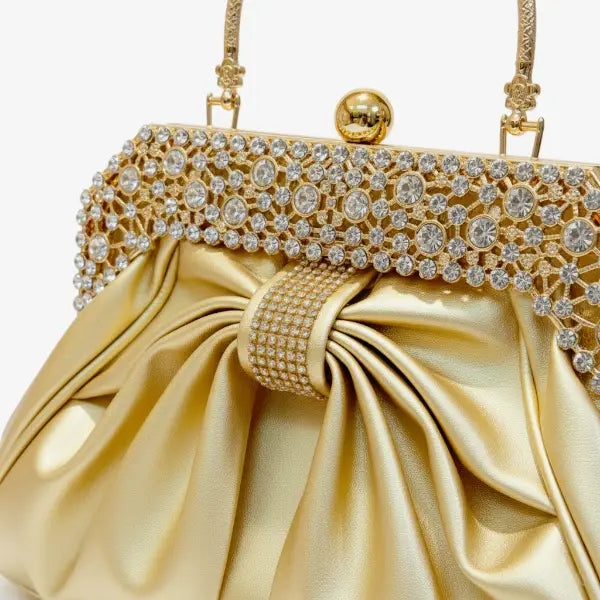 Rhinestone Vegan Leather Mini Evening Clutch
