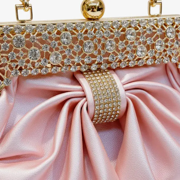 Rhinestone Vegan Leather Mini Evening Clutch