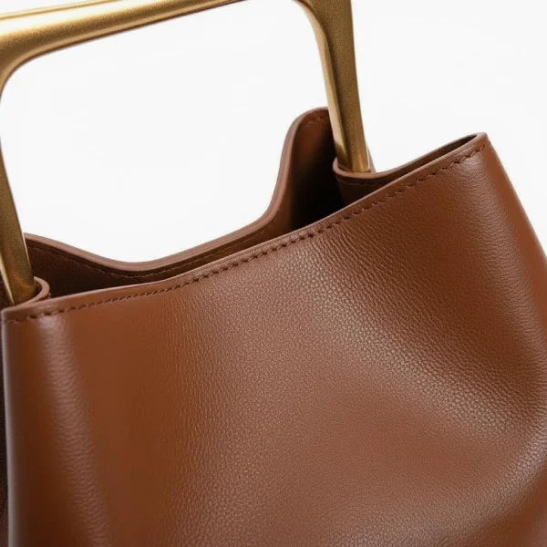 Genuine Leather Bucket Bag