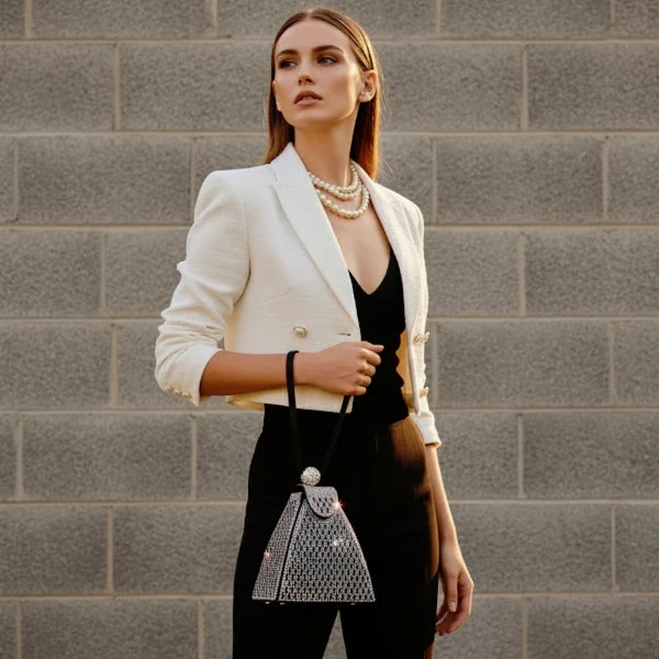 Rhinestone Crystal-Embellished Mini Evening Clutch