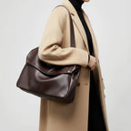 Genuine Leather Large Shoulder Bag