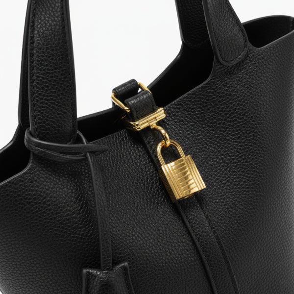 Genuine Leather Mini Bucket Bag