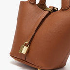 Genuine Leather Mini Bucket Bag