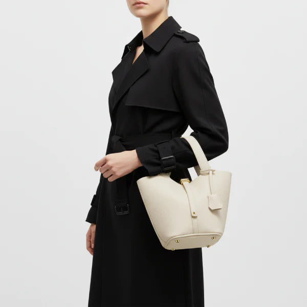 Genuine Leather Mini Bucket Bag