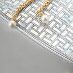 Rhinestone Crystal-Embellished Bucket Bag