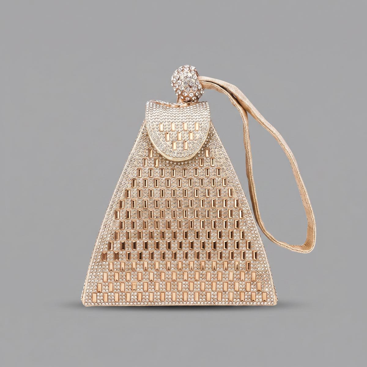 Rhinestone Crystal-Embellished Mini Evening Clutch