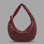 Woven Vegan Leather Large Hobo Bag