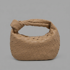 Woven Vegan Leather Hobo Bag