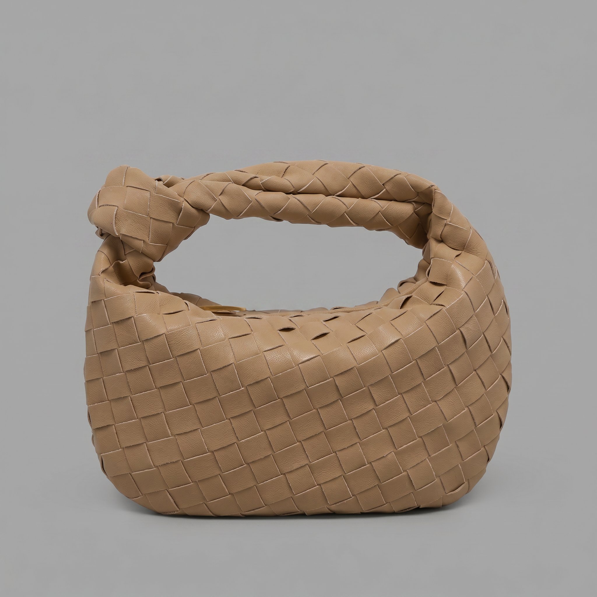 Woven Vegan Leather Hobo Bag